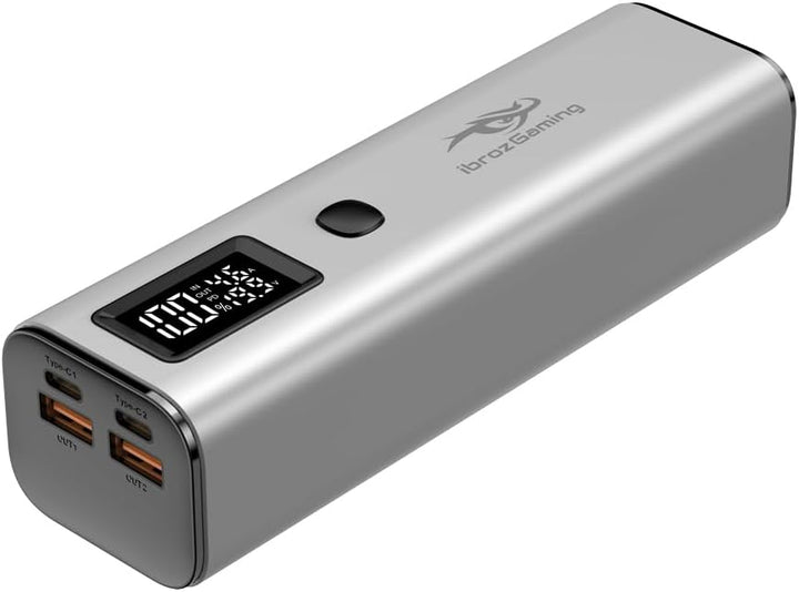 Ibroz Gaming Power Bank USB-C Silber 20000mAh + USB-C Kabel für ASUS ROG Ally