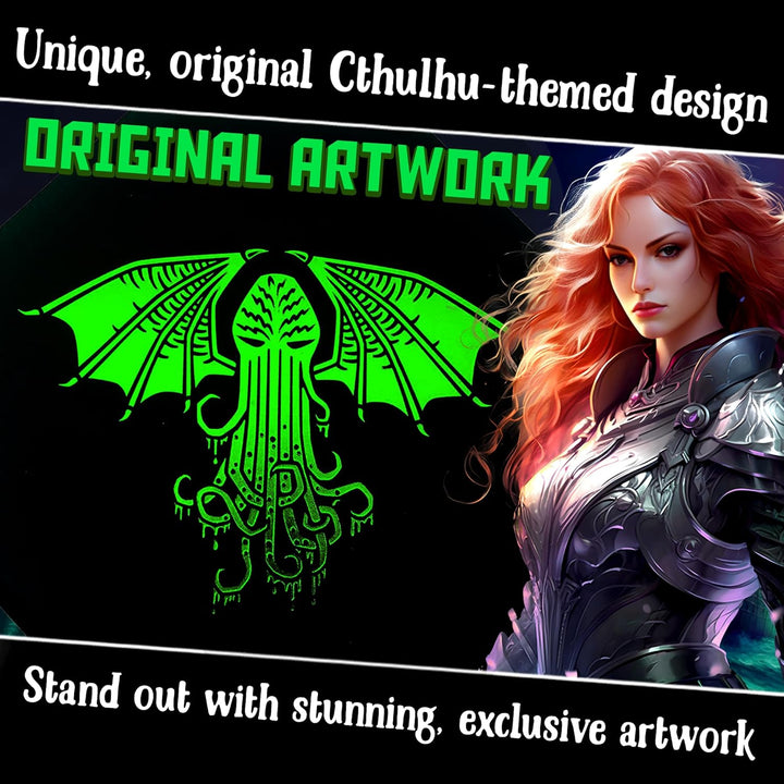 Fantasydice-Cthulhu Tome-Green - Dice Tray - 20CM Octagon with Lid and Dice Staging Area- Holds 5 Se