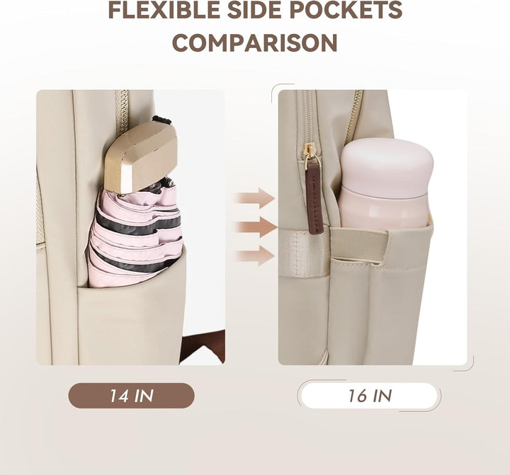 Rucksack Damen, 14 Zoll Stylischer Schultasche Herren mit Laptopfach, Grosser Reiserucksack Frauen W