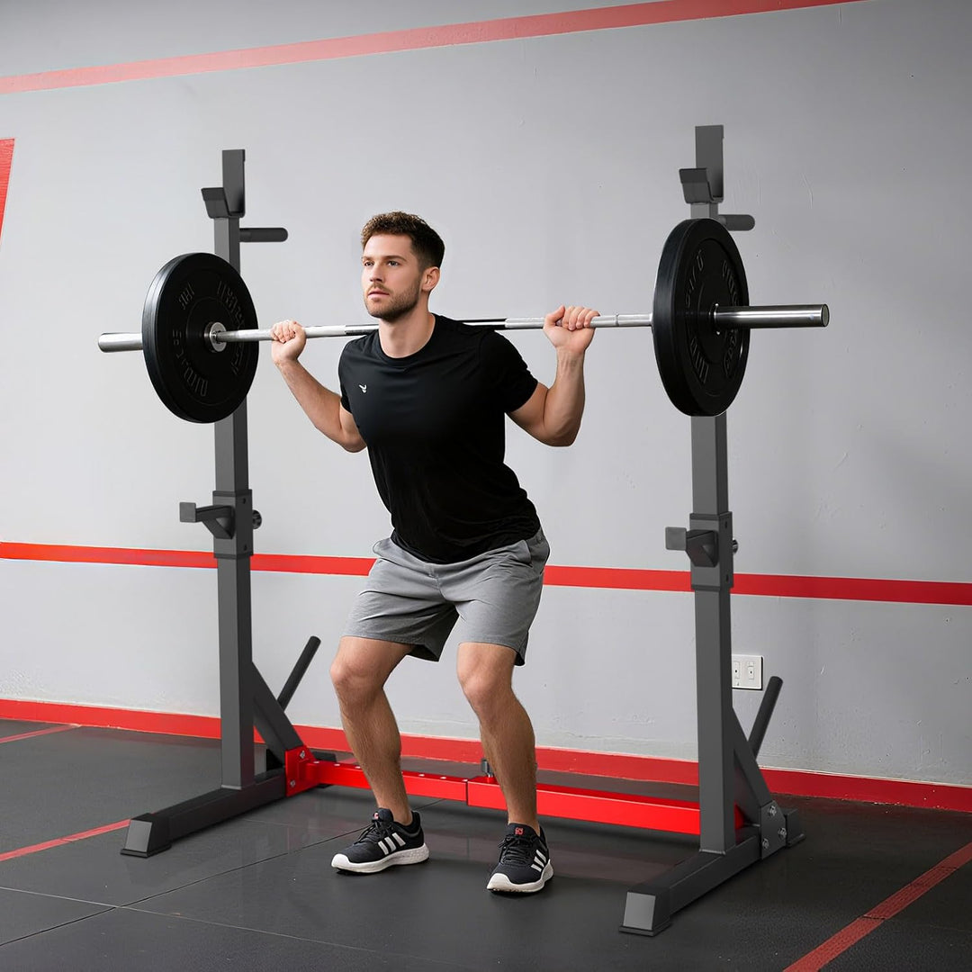 LIFERUN Squat Rack Hantelständer, Kniebeugenständer, verstellbare Langhantelablage höhenverstellbar,