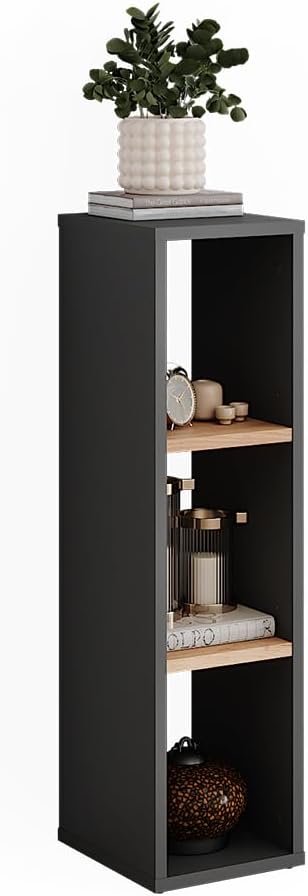 Vicco Standregal Orlando, Stauraumregal, Anthrazit/Goldkraft Eiche, 21.6 x 80.1 cm Anthrazit/Goldkra