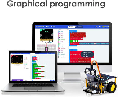 KEYESTUDIO Micro bit Smart Robot Car V2 (ohne Micro:bit Board), Roboter Microbit Kit Coding für Unte