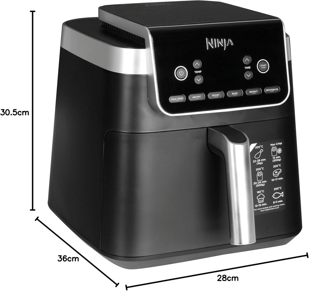 Ninja Air Fryer Heissluftfritteuse MAX PRO, 6,2L Airfryer, Antihaftbeschichtung, spülmaschinenfester