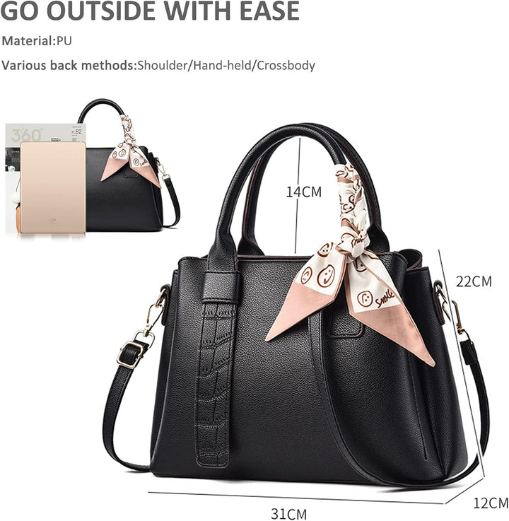 NICOLE & DORIS Damen Handtasche Modern Schultertaschen PU Leder Henkeltasche Elegante Frauen Umhänge