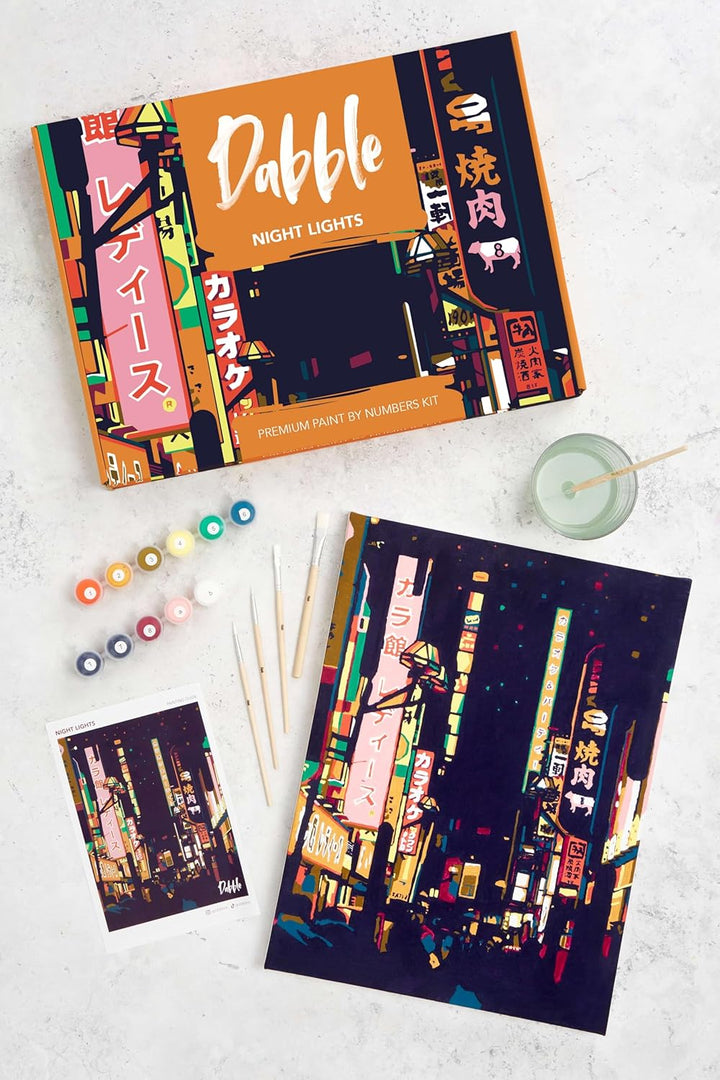 Dabble™ Premium-Set „Malen nach Zahlen“ für Erwachsene und Anfänger. Mit Zubehör: Leinwand, Rahmen,