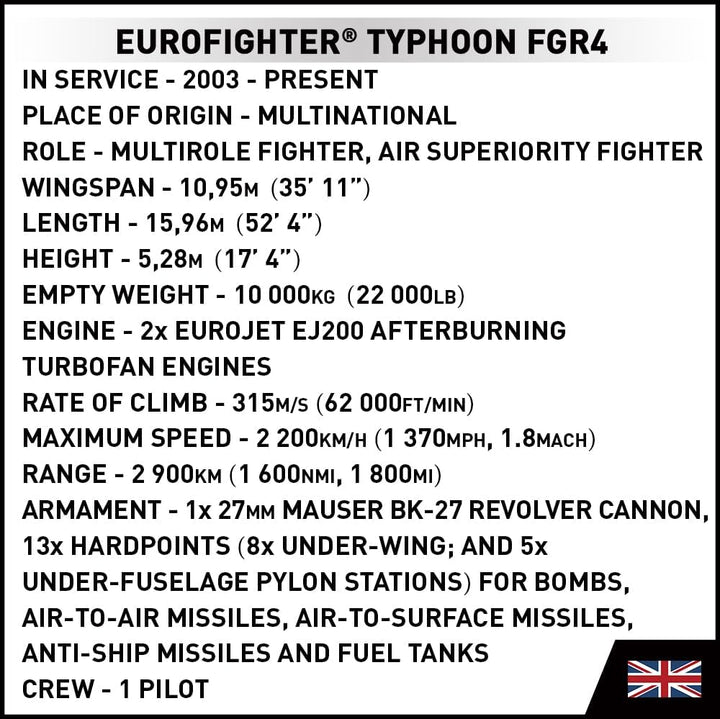 COBI EUROFIGHTER Typhoon FGR4