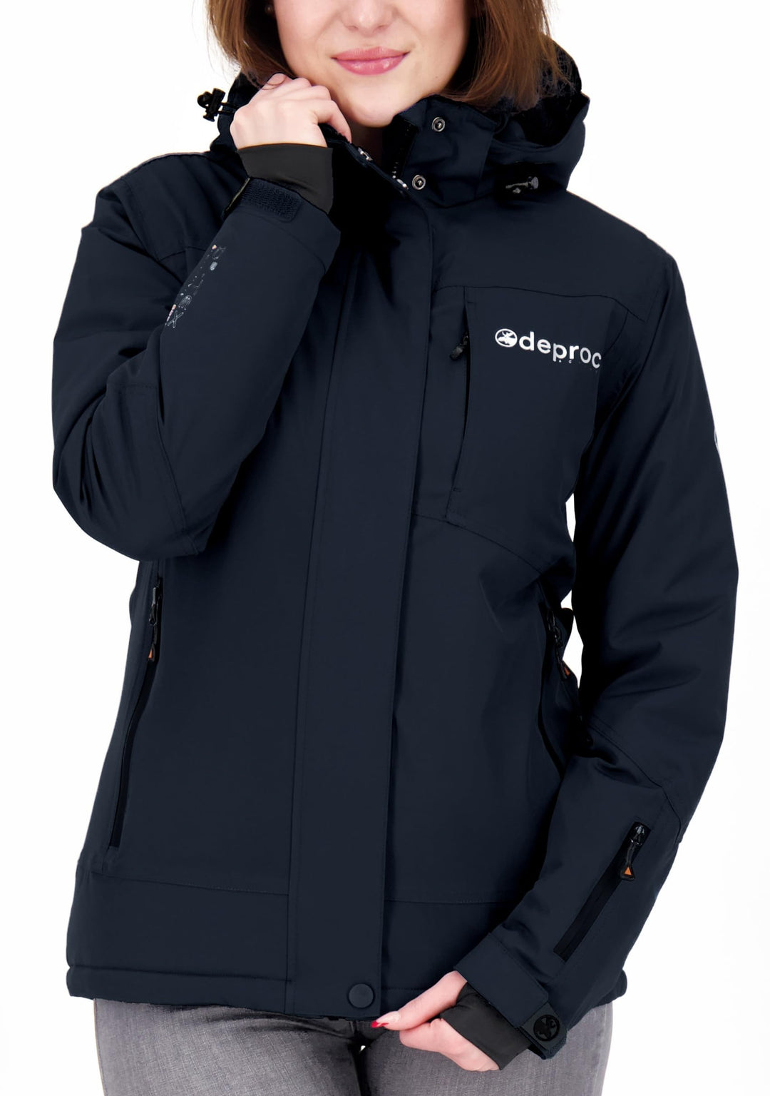 Deproc Active Damen Winterjacke Skijacke Abnehmbare Kapuze Gefüttert Wasserdicht Wetterfest Windbrea