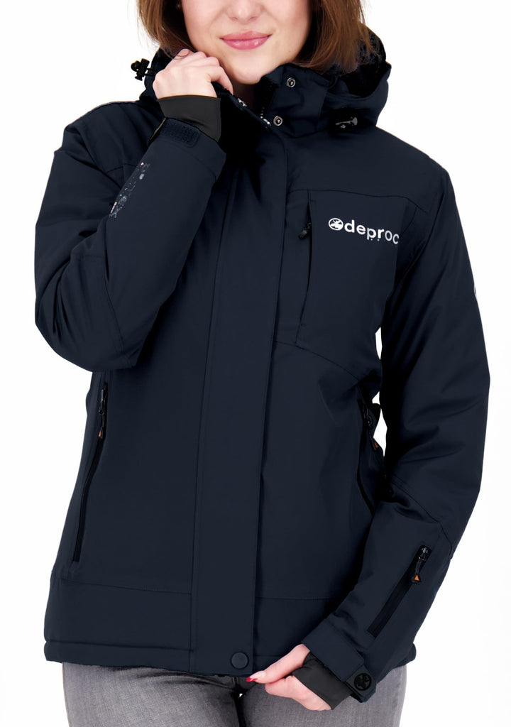Deproc Active Damen Winterjacke Skijacke Abnehmbare Kapuze Gefüttert Wasserdicht Wetterfest Windbrea
