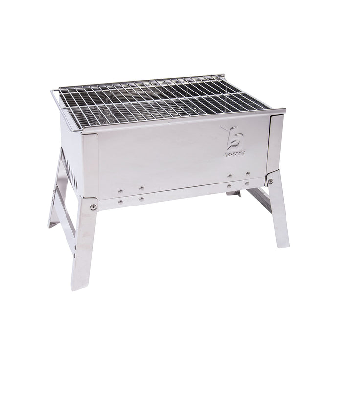 Bo-Camp Compact Deluxe Edelstahl Grill, Silber, 33 x 22,5 x 27,5 cm