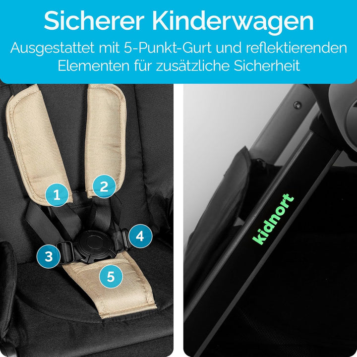 Isbjörn Kinderbuggy ab Geburt bis 22 kg, klappbar mit Liegefunktion, umsetzbare Sitzeinheit, grosse