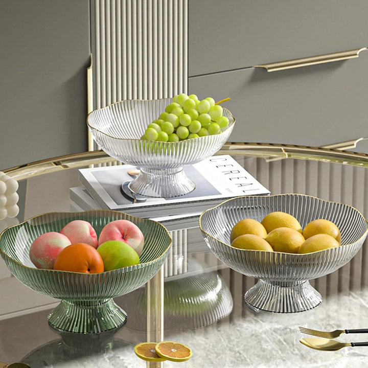 Greensen Obstschale Modern Obst-und Gebäckschale Konfektschale mit Fuss Ovale Schale Fruit Bowl deko