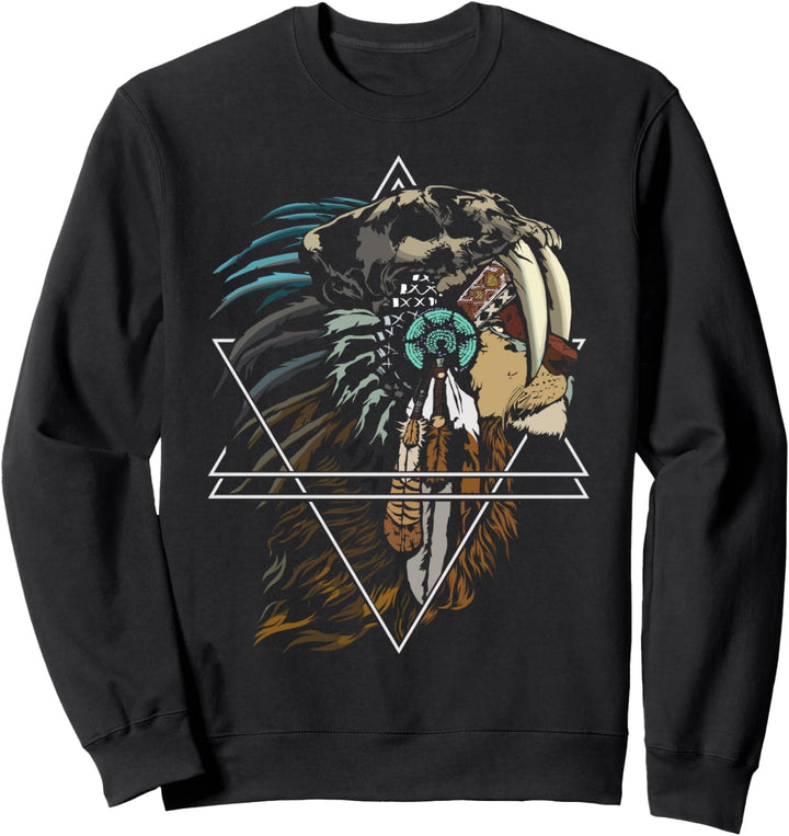 Löwenschädel, Totenkopf, Totem Sweatshirt