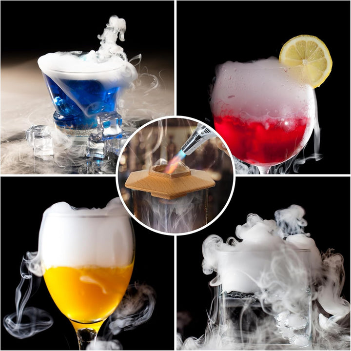 Cocktail Smoker Kit mit Taschenlampe, Drink Smoker mit 6 Flavors Wood Chips, 4 Whisky Steine, Tragba