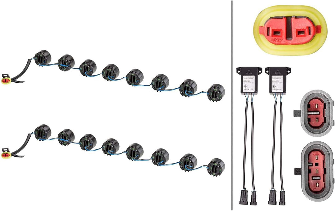 HELLA - LED-Tagfahrleuchtensatz - LEDayFlex - 12/24V - rund - Einbau - Lichtscheibenfarbe: glasklar