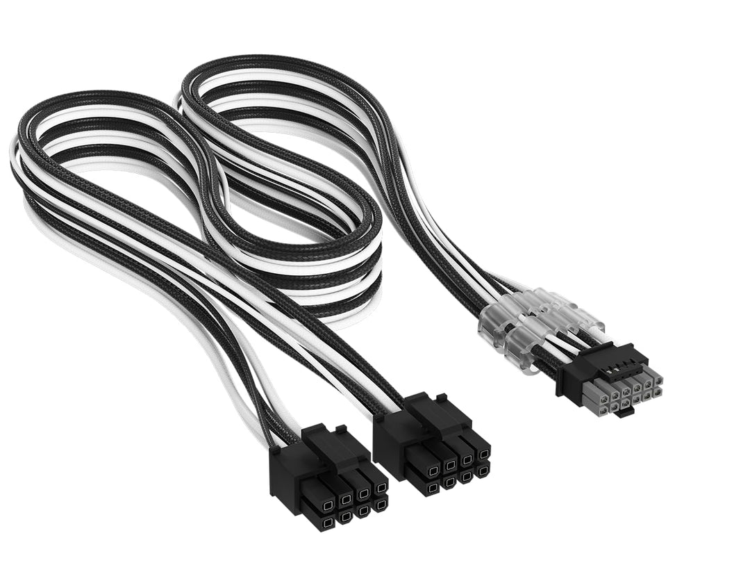 Corsair Elite Premium Typ 4 Einzeln Ummantelte 2x 8-Pin zu PCIe 12V-2x6 600W PSU-Kabel – Dreilagiges