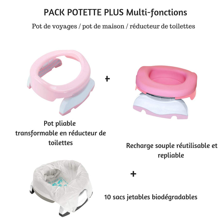Potte Plus Multifunktions-Töpfe: Reisetopf, Toilettenverkleinerer und Haustopf dank weicher Nachfüll