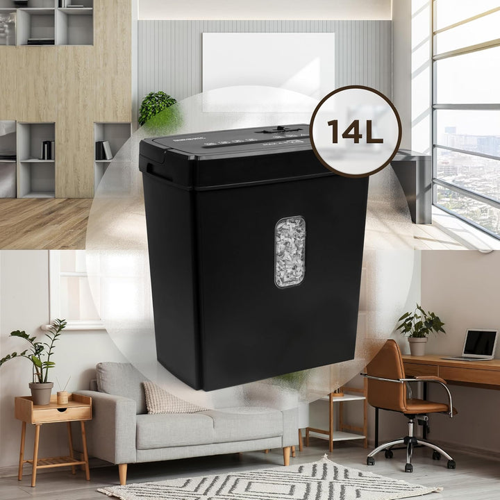 Duronic PS657 Aktenvernichter | 5 x A4 Blatt | 15 Liter Papierkorb | 170 Watt | Kreuzschnitt Schredd