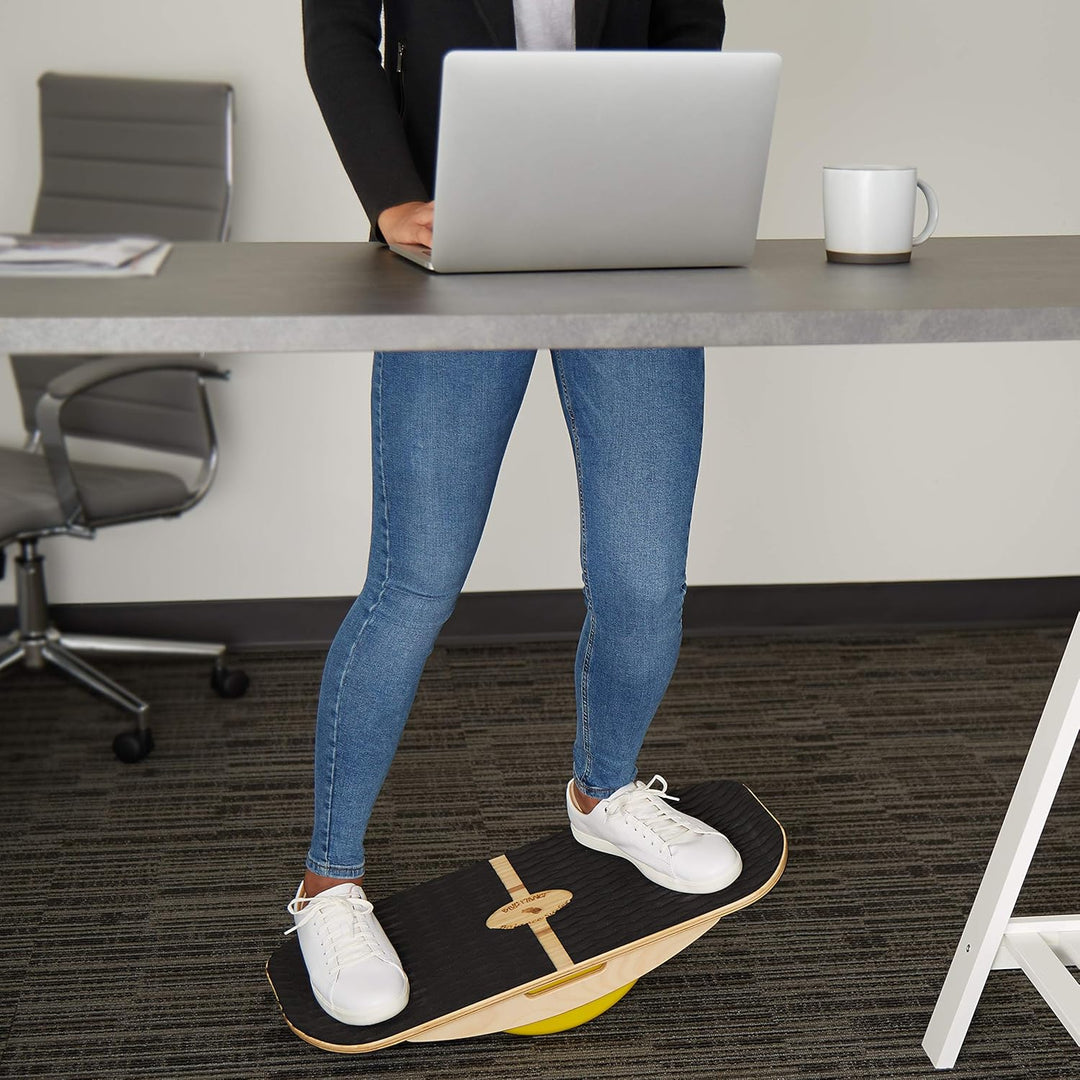Blue Planet Balance Surfer 7-in-1 Bamboo Wooden Balance Board Trainer für Büro, Gym &amp; Home | Ideal f