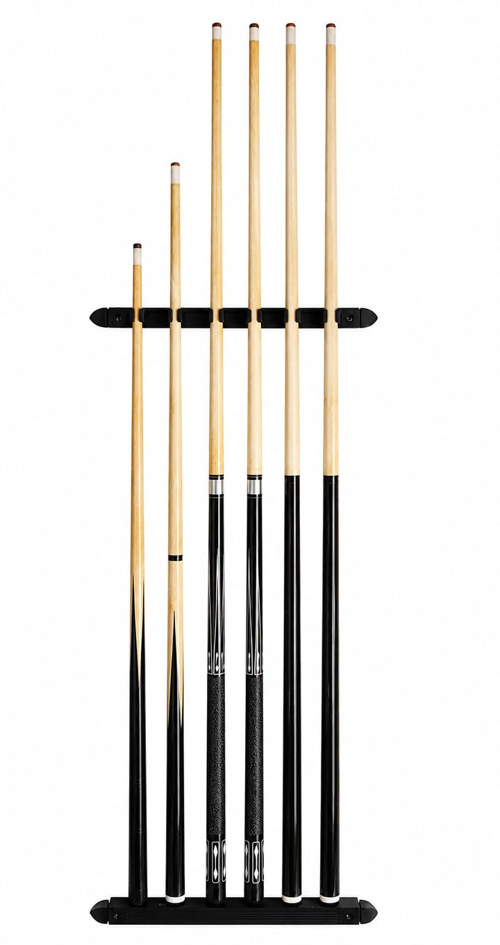 Billard Set - Wandhalterung + 2 Profi Queue + 2 Standard Queue + 2 Kurze Queue