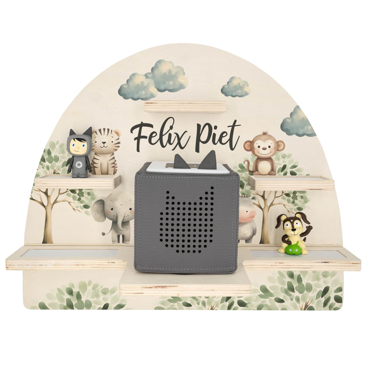Geschenkfreude Personalisiertes Toniebox Regal für Kinderzimmer - Kinder Wandregal für Tonie Hörfigu
