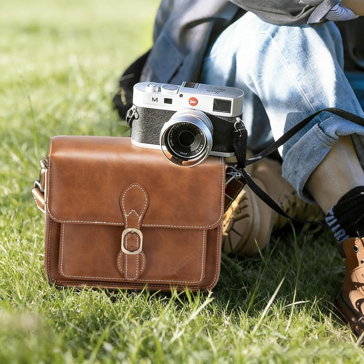 Cwatcun Kameratasche Kamera Umhängetasche Kompaktkamera Tasche Wasserdicht Retro Kompatibel für Cano