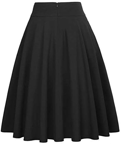 Belle Poque Damen Swing Rock 50s Retro Vintage Rockabilly Knielang Festliche Röck mit Gürtel Faltenr