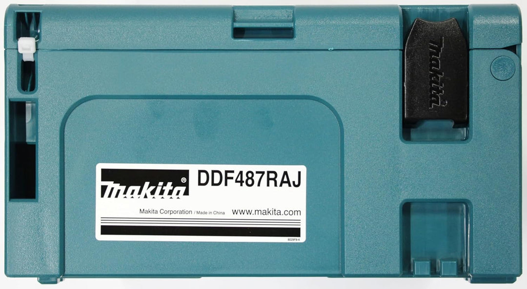 Makita DDF487RAJ Akku-Bohrschrauber 18V / 2,0 Ah, 2 Akkus + Ladegerät im MAKPAC, Petrol mit 2 Akkus