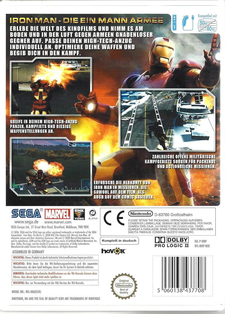 Iron Man - The Video Game Nintendo Wii, Nintendo Wii