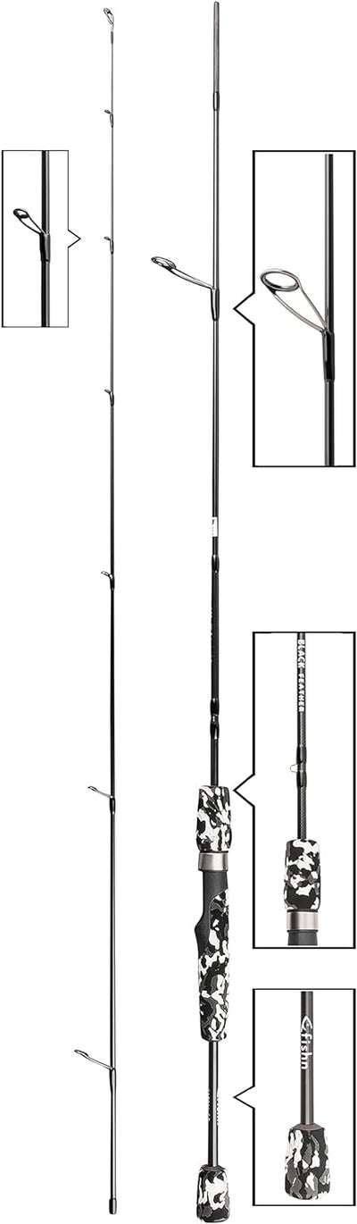 FISHN Feather - Ultraleicht Spinnrute 1,80m Wurfgewicht: 1-7g Angelrute – Spinnrute – Steckrute UL-R