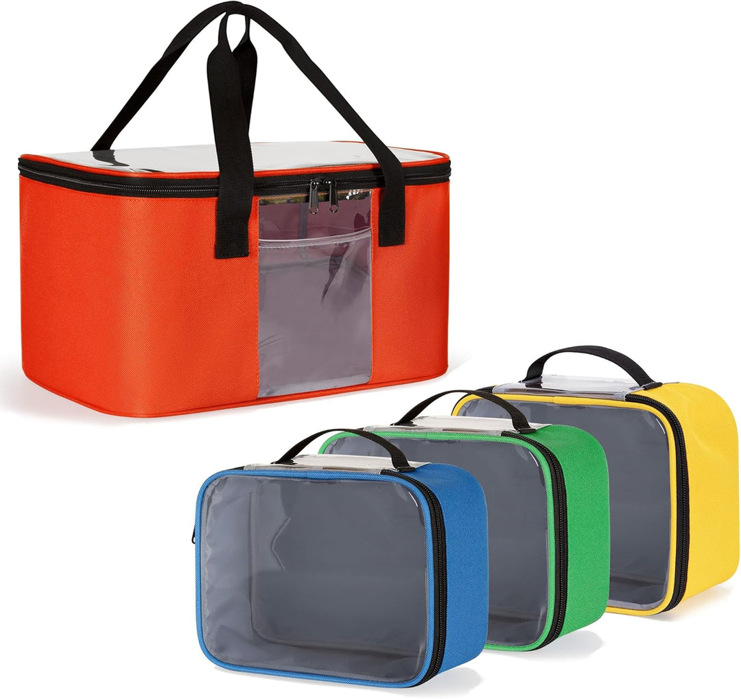 4 Stück Spielzeug Aufbewahrungstasche kompatibel mit Bausteinen, Puppen, Spielzeugautos, magnetische