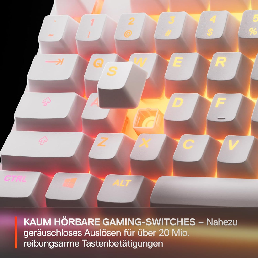 SteelSeries Apex 3 TKL White RGB Gaming-Tastatur – Kompakter Tenkeyless-Formfaktor – 8-Zonen-RGB-Bel