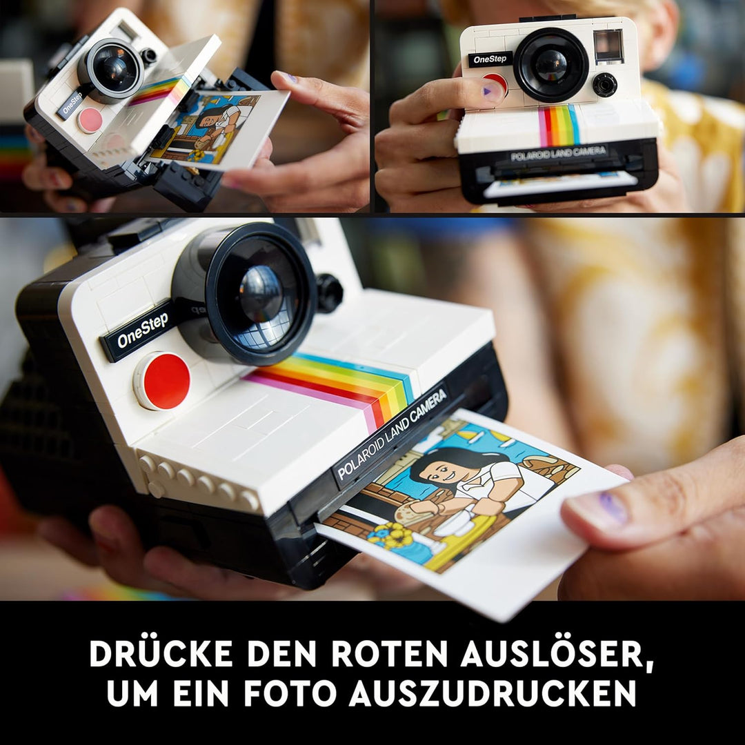 Lego Ideas Polaroid OneStep SX-70 Kamera-Set für Erwachsene, Sammlerstück mit authentischen Details,