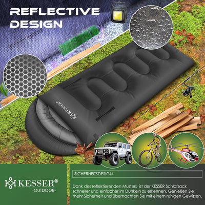 KESSER® Schlafsack Outdoor | Deckenschlafsack 3-4 Jahreszeiten | Camping-Sleeping-Bag für Erwachsene