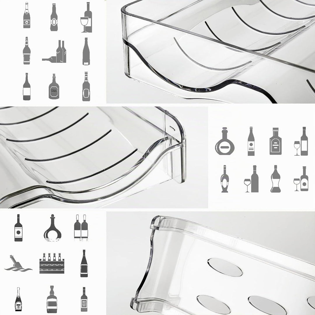 Flaschenregal Stapelbar 2er Fasst 6 Behälter Flaschen Organizer Schrank Flaschenaufbewahrung Flasche
