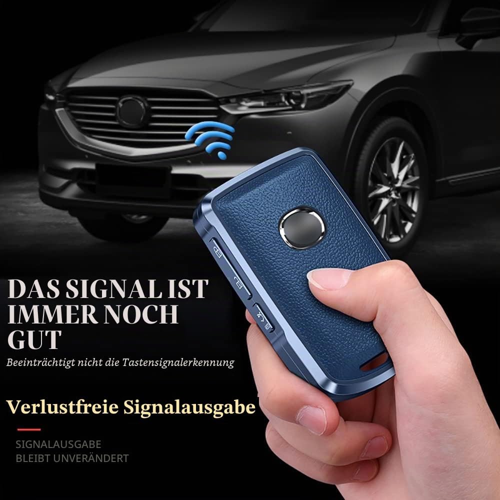 KUNIO Schlüsselhülle Passt für Mazda 3 Alexa CX-4 CX-5 MX5 CX-8 CX-9 CX-30 CX30 2019-2022 Aluminiuml