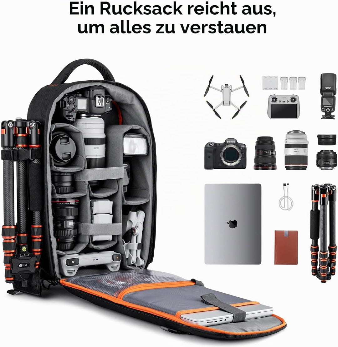 K&amp;F Concept Kamerarucksack für Fotografen, Fotorucksack Klein Multifunktionale Camera Backpack Wasse