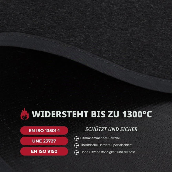 TEXFIRE - Mehrschichtige feuerfeste Matte – Bodenschutz für Ofen, Kamin und Grill (100x50