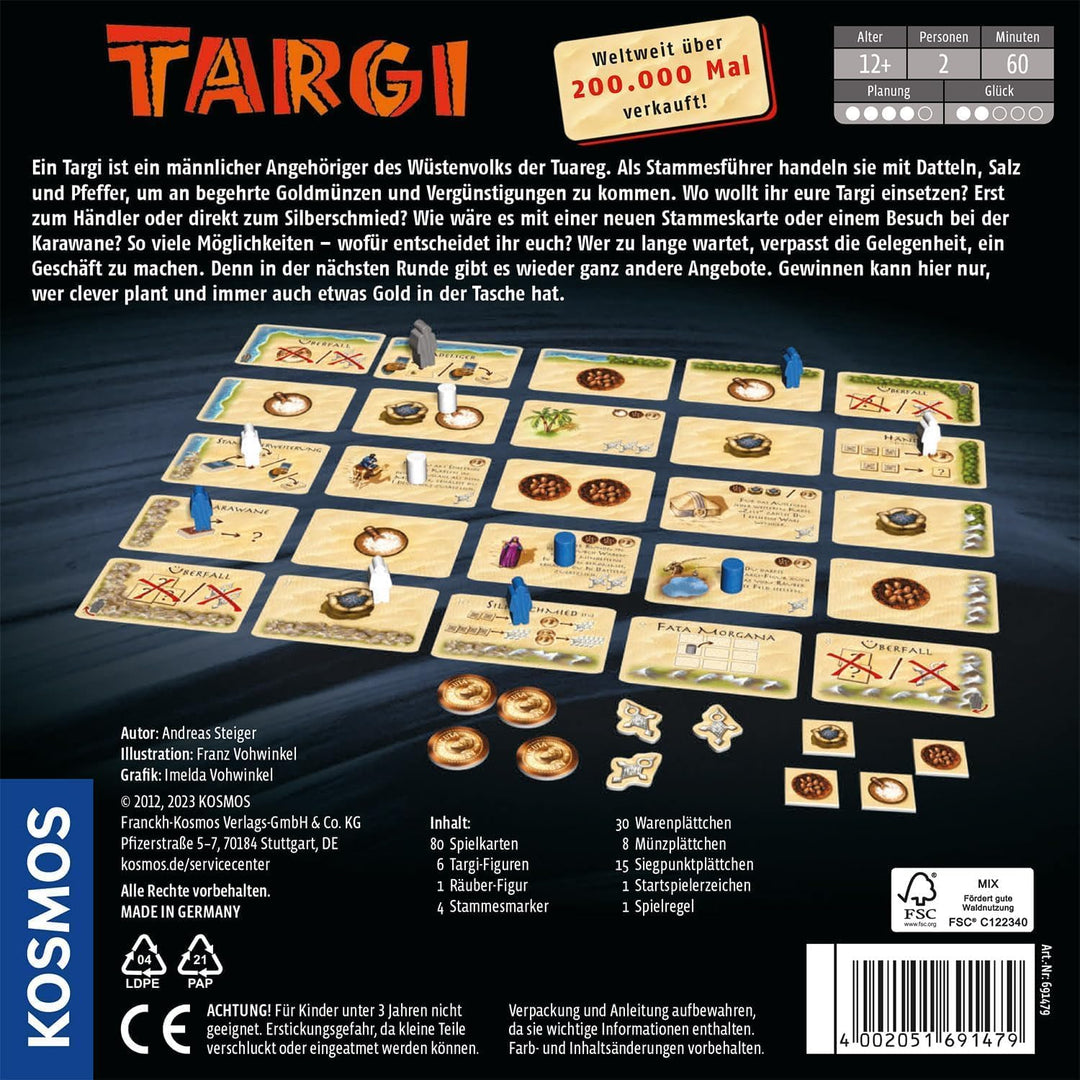 Kosmos 691479 Targi, Spiel für Zwei, Brettspiel, Gesellschaftsspiel, Spiele für 2 Personen, Strategi