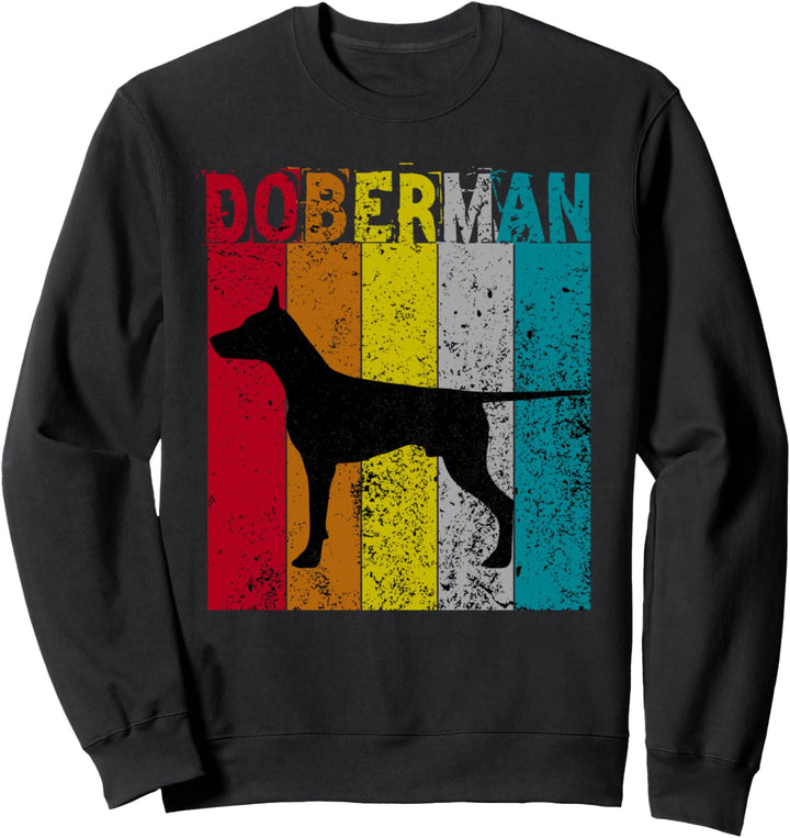 Dobermann Hund Vintage Retro Style Männer Frauen Kinder Sweatshirt