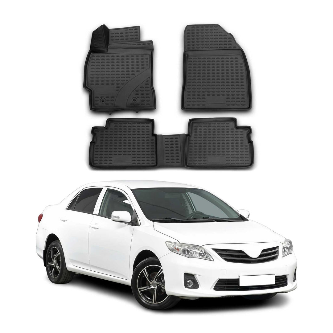 OMAC Gummimatten Fussmatten kompatibel mit Toyota Corolla 2007-2013 TPE Automatte Schwarz 4X Corolla
