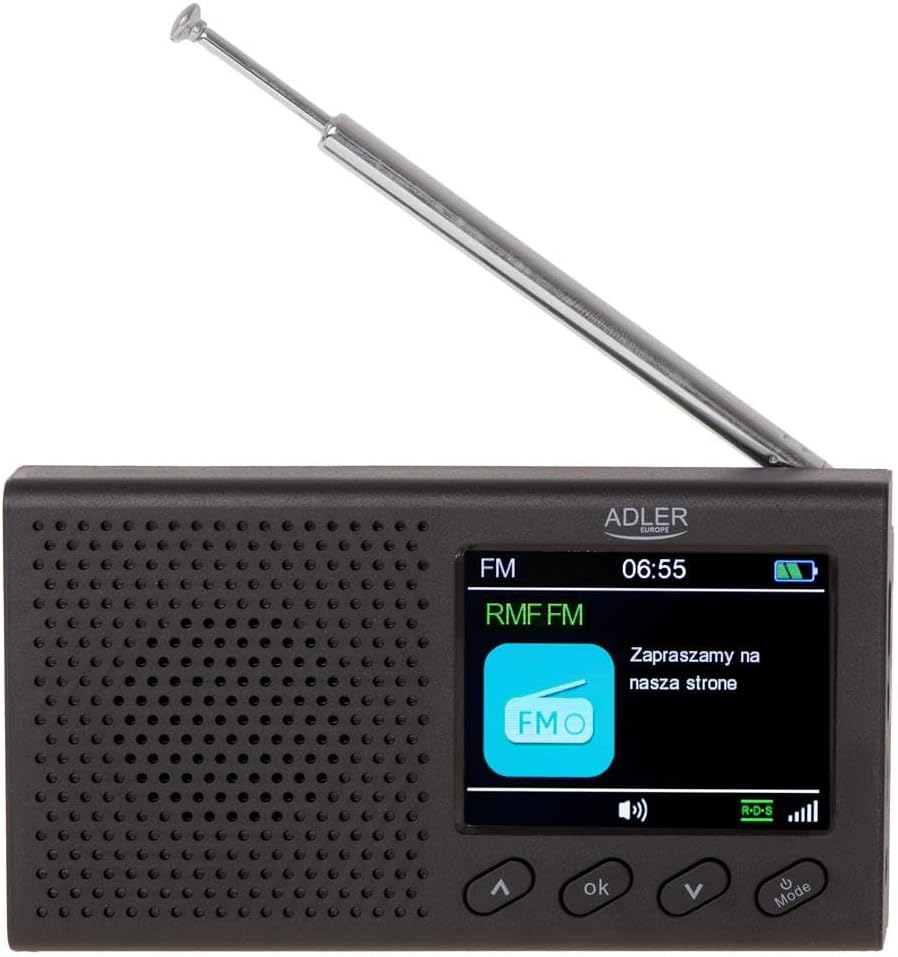 Adler AD 1198 UKW-Reiseradio FM 87,5 108 MHz RDS, bis zu 20 Sender, Bluetooth, mit LCD-Display, Anal