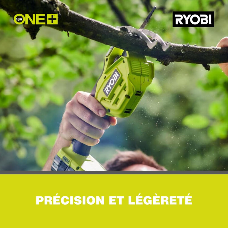 RYOBI 18 V ONE+ Akku-Astsäge RY18PSA-0 (Sägeblattlänge 15 cm, 80mm Schneidekapazität, ohne Akku und