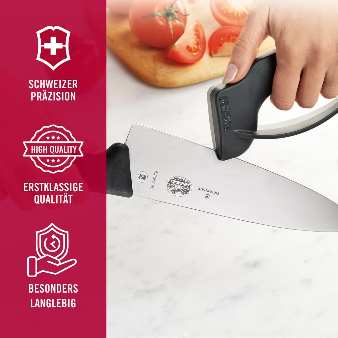 VICTORINOX Profi Messerschärfer, Messerschleifer, Knife Sharpener, Robuster Kunststoffgriff, Grau Si