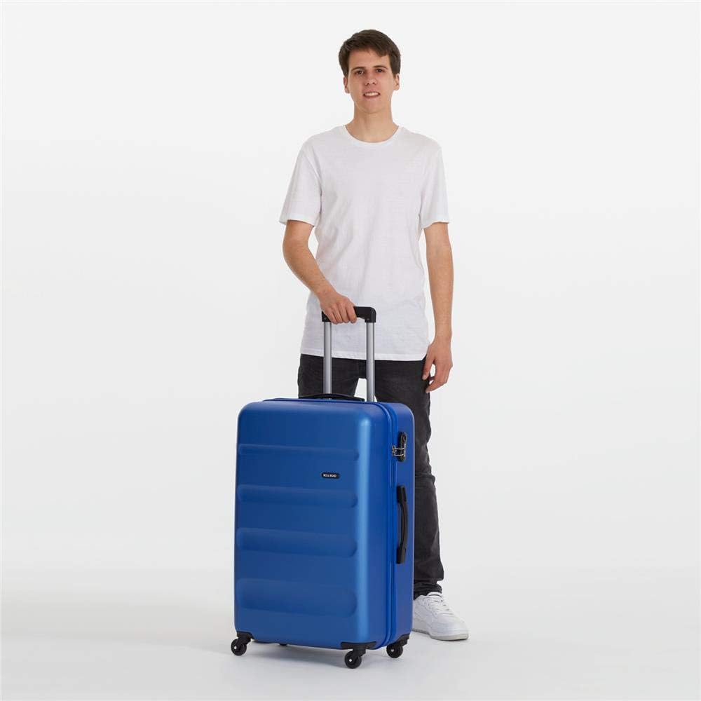 Roll Road Flex Grosser Koffer Blau 51x74x28 cms Hartschalen ABS Kombinationsschloss 91L 3,8Kgs 4 Räd