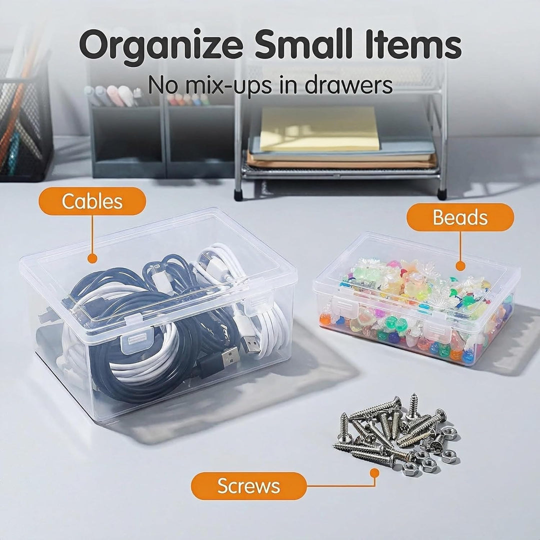 LJY 8 Stück Aufbewahrungsbox Set, Schmuckaufbewahrung, Plastikbox Mit Deckel, Sortierbox Für Kleinte