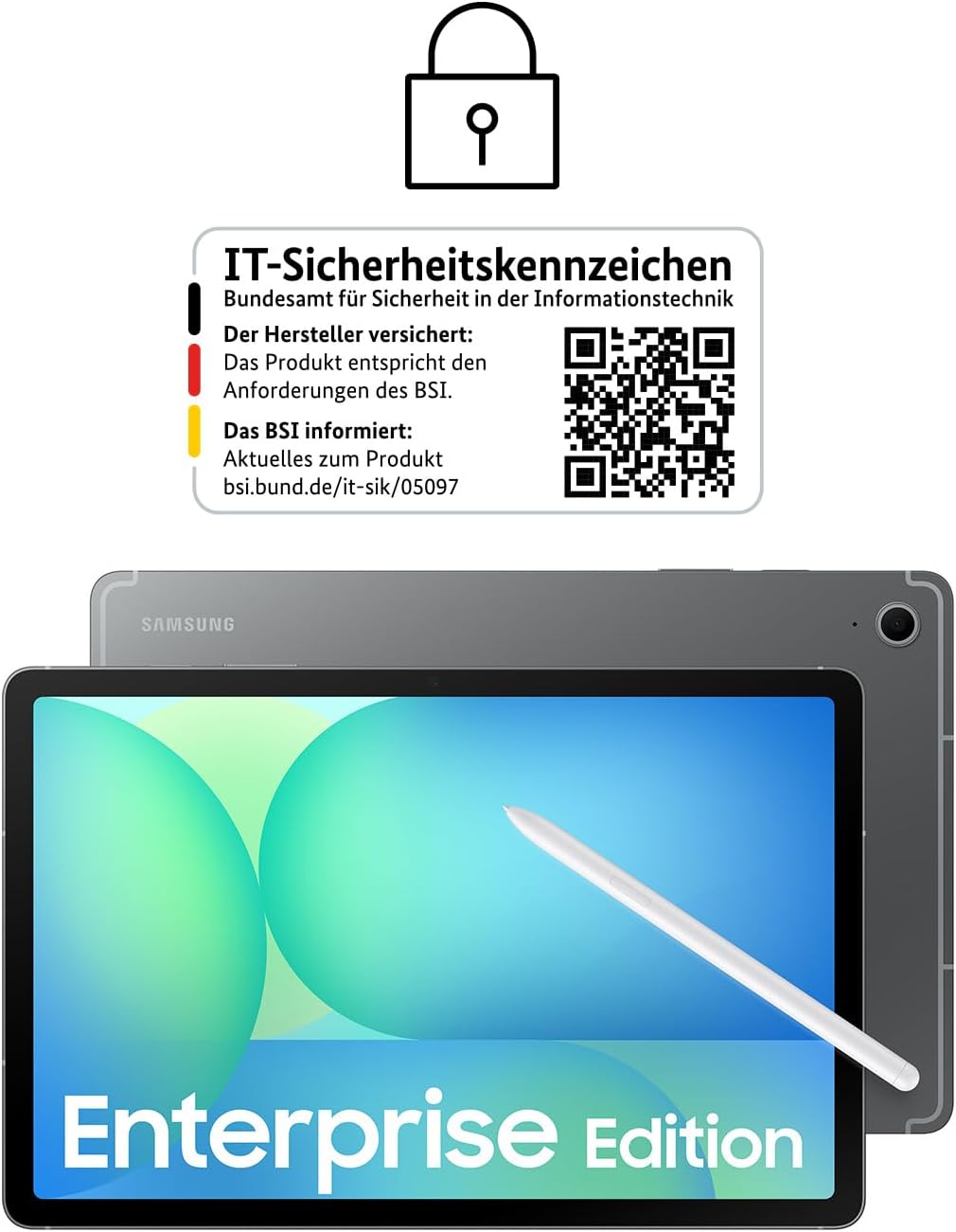 Samsung Galaxy Tab S10 FE 5G Enterprise Edition, AI-Tablet, Android Tablet, 128 GB, 8 GB RAM, 10,9"