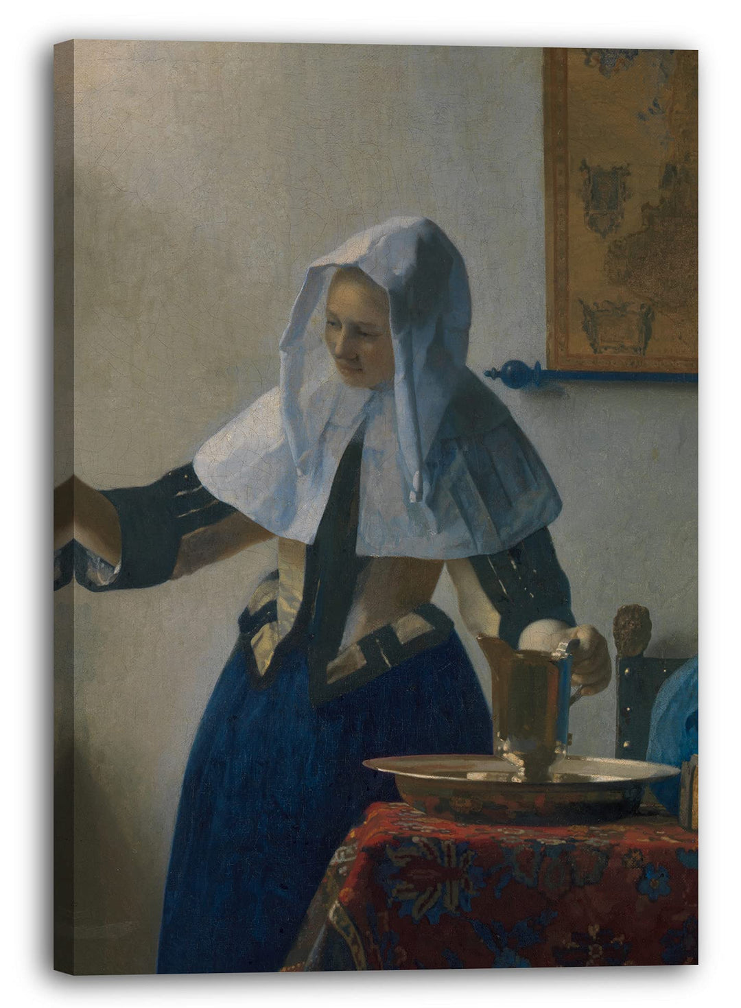 Printed Paintings Leinwand (60x80cm): Johannes Vermeer - Junge Frau mit einem Wasserkrug 60x80 cm, 6