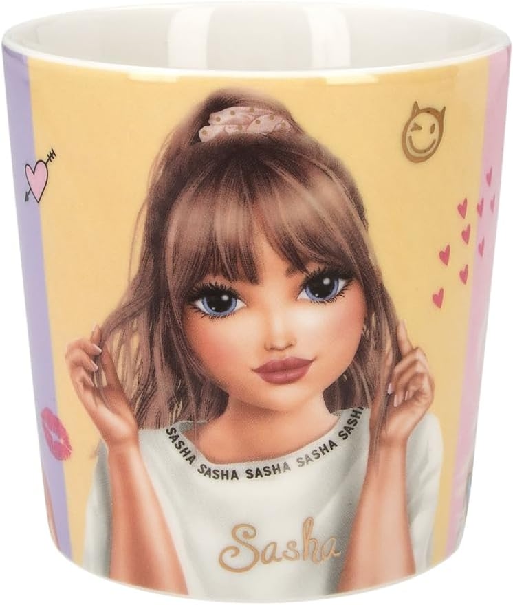Depesche 12610 TOPModel Snap Shots - Tasse mit ModelMotiv und Goldaufdruck, Trinkbecher aus Porzella