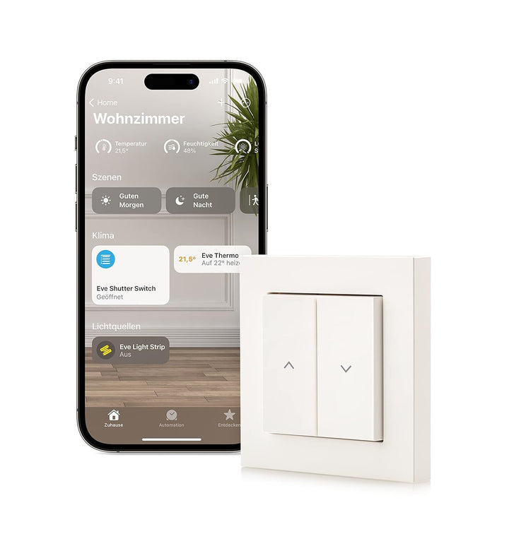Eve Shutter Switch – Smarte Rollladensteuerung mit integrierten Zeitplänen, Adaptive Beschattung, Si