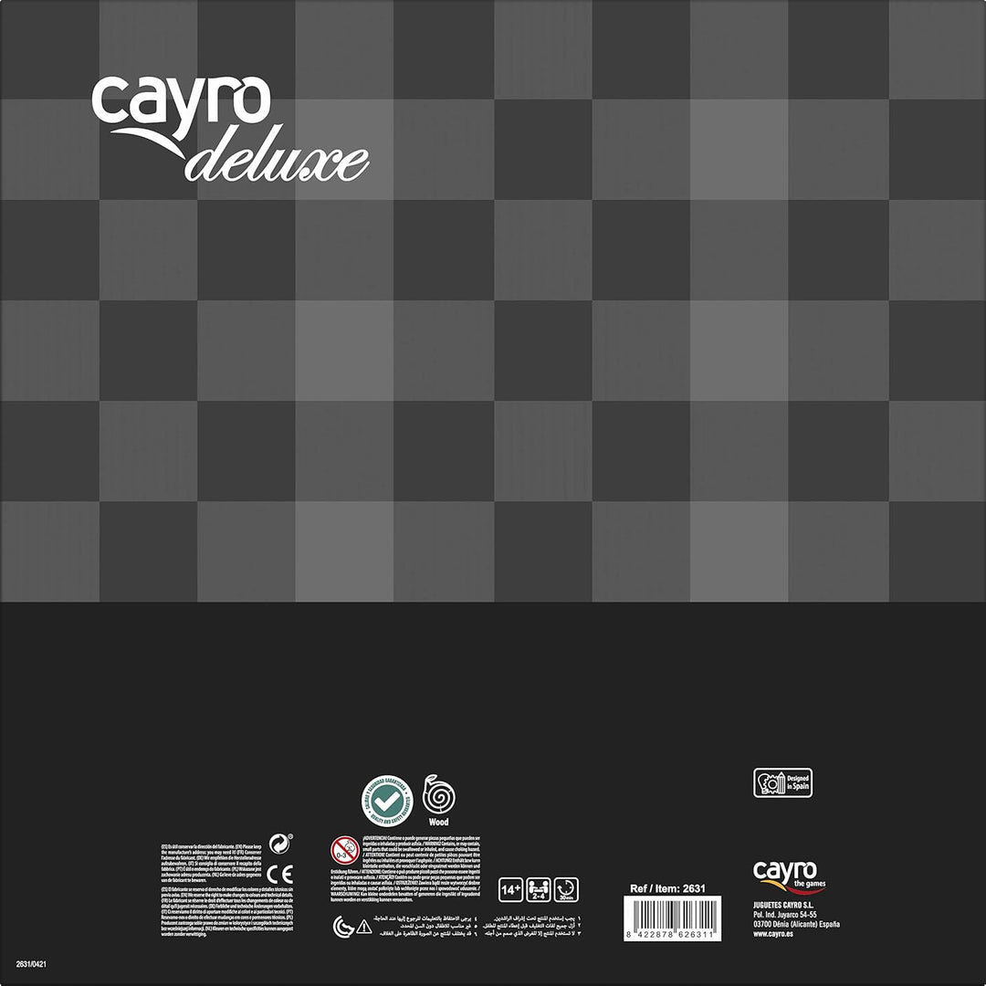 Cayro – Ludo C2631 – ab 14 Jahren – Elegantes Modell – aus Holz – lustiges Brettspiel – Kinder und E